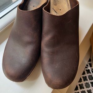 Brown Leather No. 6 Clogs. Size 40